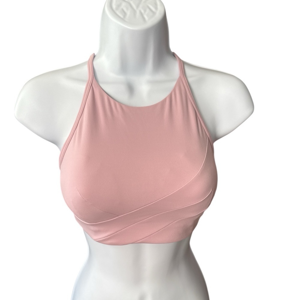 Lululemon Flow Y Wrap-Front High-Neck Bra *Light Support, B/C Cup Pink Peony NWT
